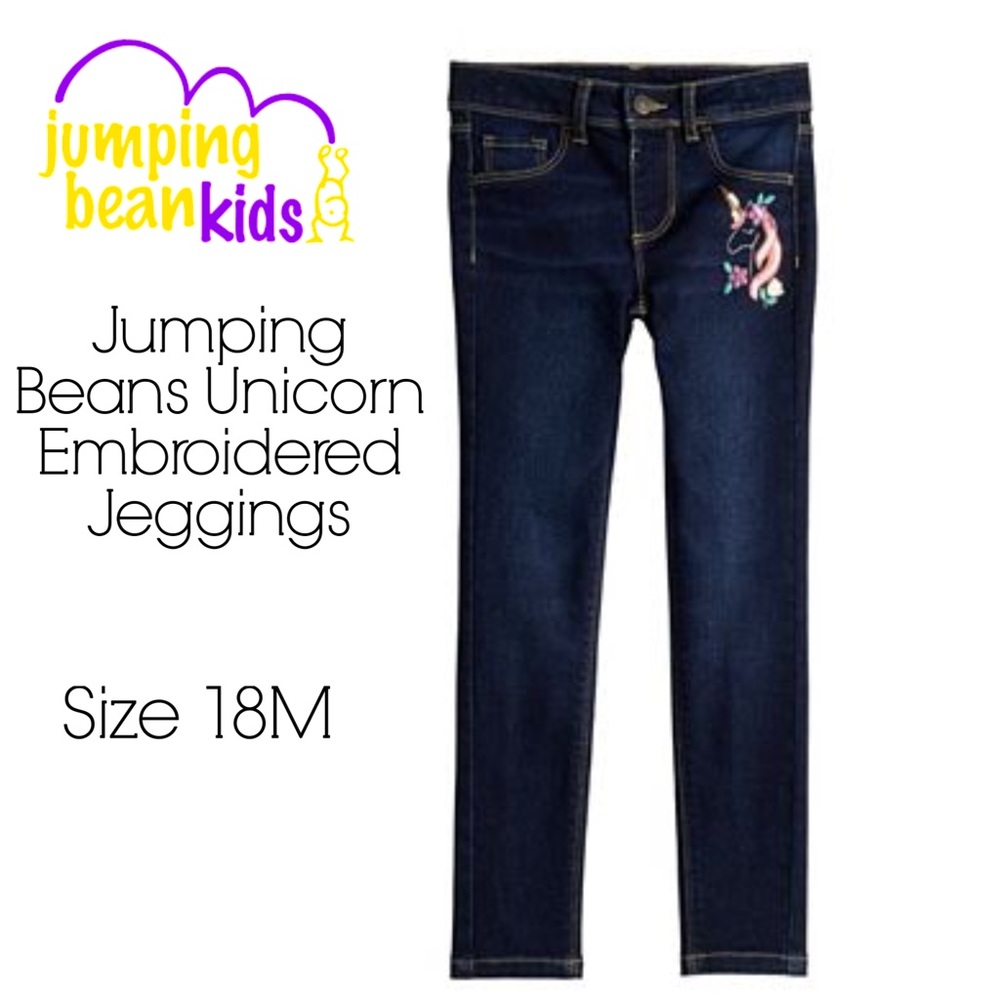 Jumping Beans Unicorn Embroidered Jeggings